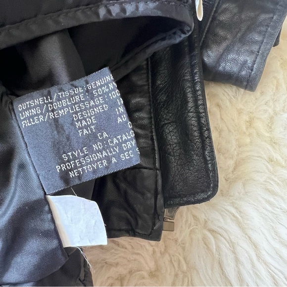 Danier Leather Bomber Jacket Removable Sherpa Collar Size 5 - Picture 4 of 11